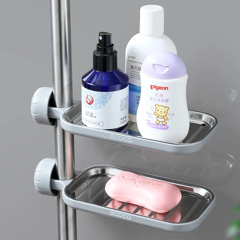 ECOCO Faucet Rack Home Kitchen Free Punch Rag Sponge Brush Drain Rack Multifunction Sink Storage Shelf Kitchen Accessories Set
