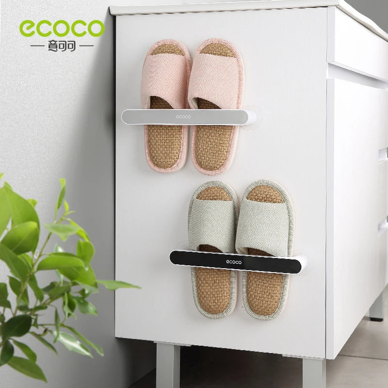 ECOCO Wall-mounted Bathroom Slipper Organizer Storage Rack Does Not Take Up Space Slippers Rack for Bathroom Accessories
