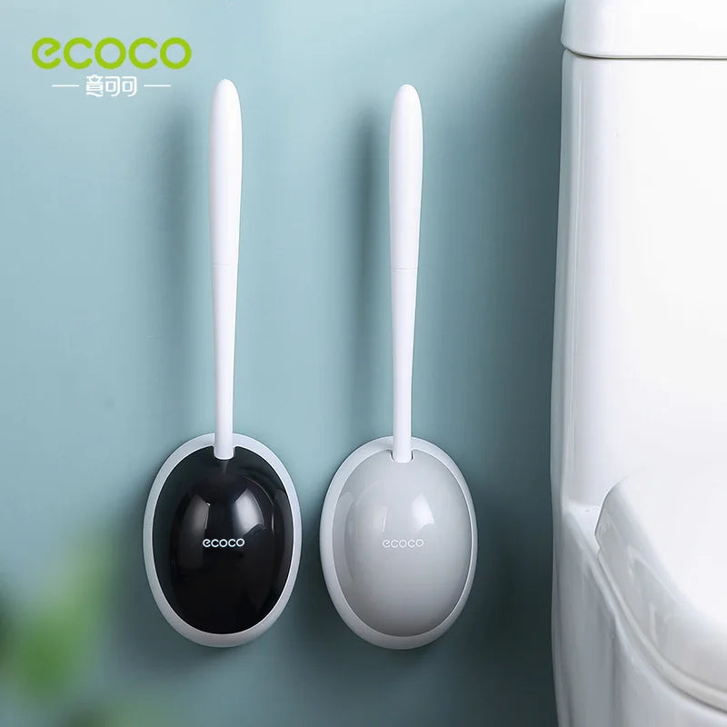 ECOCO Silicone Brush Head Toilet Brush Quick Drain Cleaning Tools for Bathroom Toilet Wall-Mounted Household WC Brush Supplies