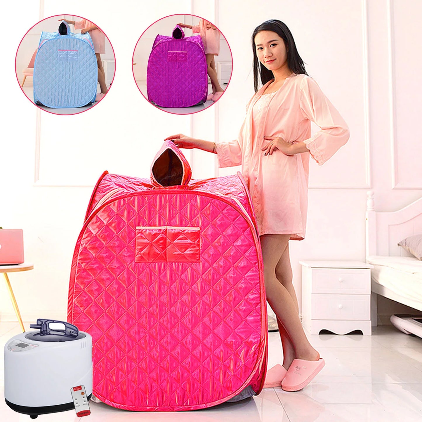 Portable Folding Steam Sauna SPA Room Tent Box without Steamer for One Person or Two People Weight Loss Full Body Slimming