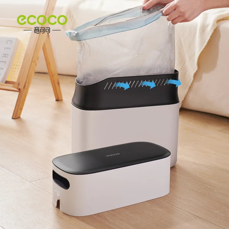 ECOCO 12L Smart Bathroom Trash Can Automatic Bagging Trash Can Narrow Smart Waterproof Garbage Bin Smart Home Kitchen Accessary