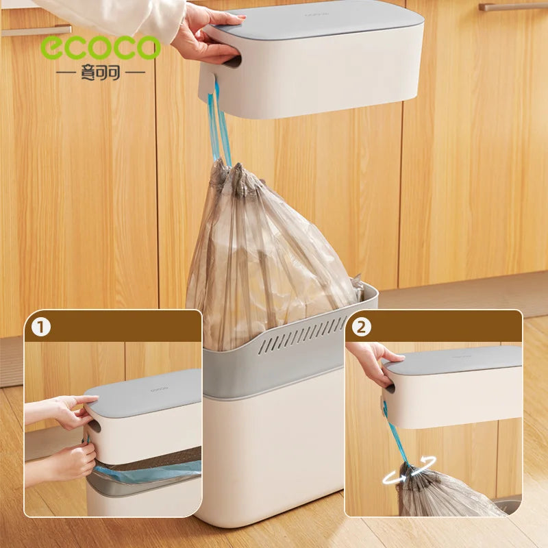 ECOCO 12L Smart Bathroom Trash Can Automatic Bagging Trash Can Narrow Smart Waterproof Garbage Bin Smart Home Kitchen Accessary