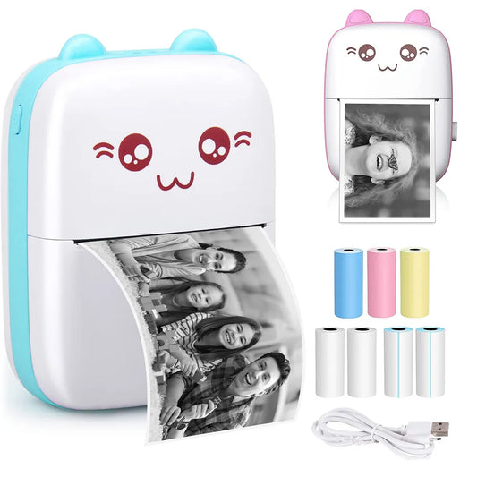 Portable Mini Bluetooth Printer Mobile Phone Photo Title Note Print Pocket Student Error Label Printer for Children's Gift