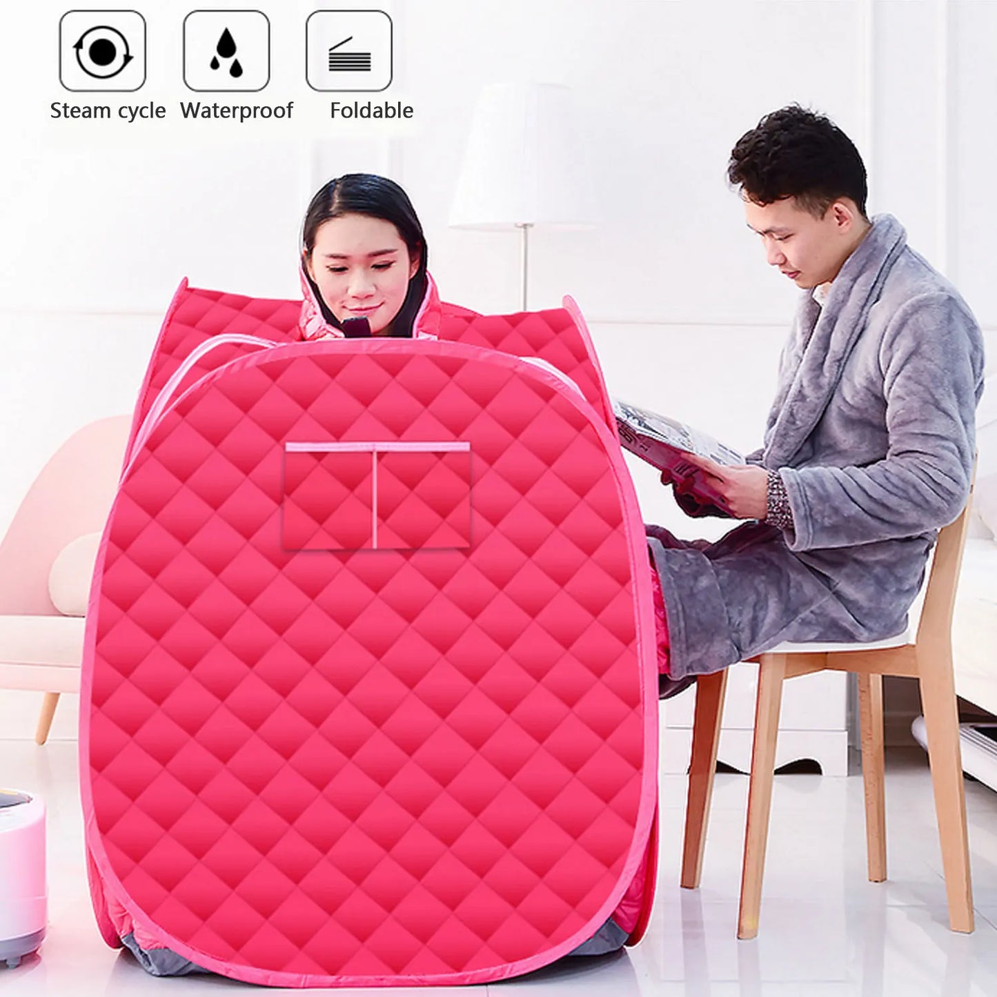 Portable Folding Steam Sauna SPA Room Tent Box without Steamer for One Person or Two People Weight Loss Full Body Slimming