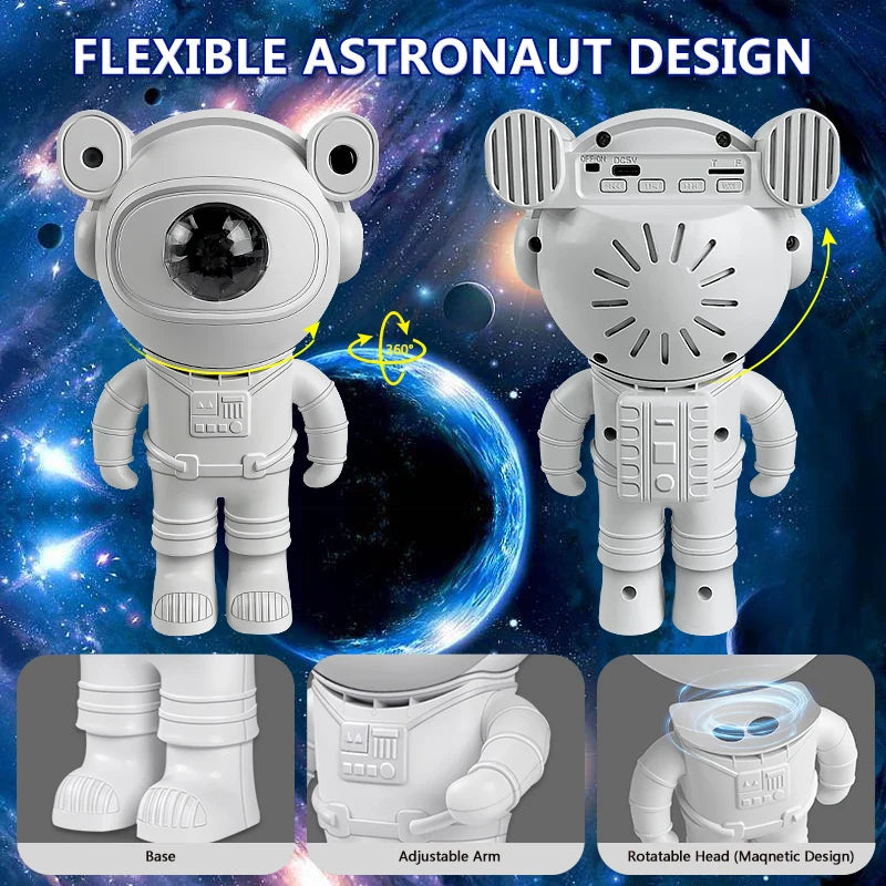 Kids Star DIY Projector Night Light with Remote Control 360 Adjustable Design Astronaut Nebula Galaxy Lighting for Children