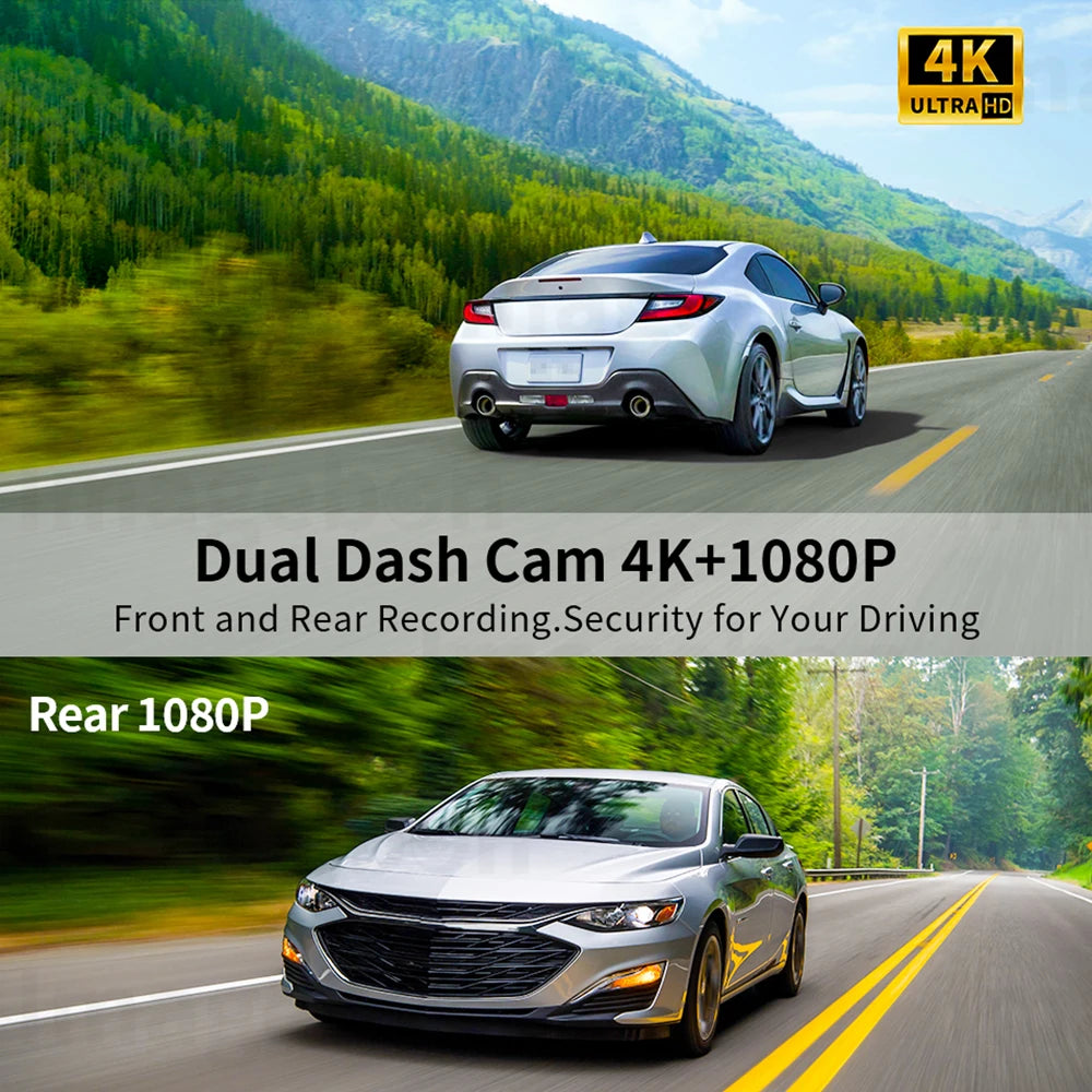 10.26" 4K Dash Cam ADAS Wireless Carplay & Android Auto Car DVR 5G WiFi GPS Navigation Rearview Camera Dashboard Video Recorder