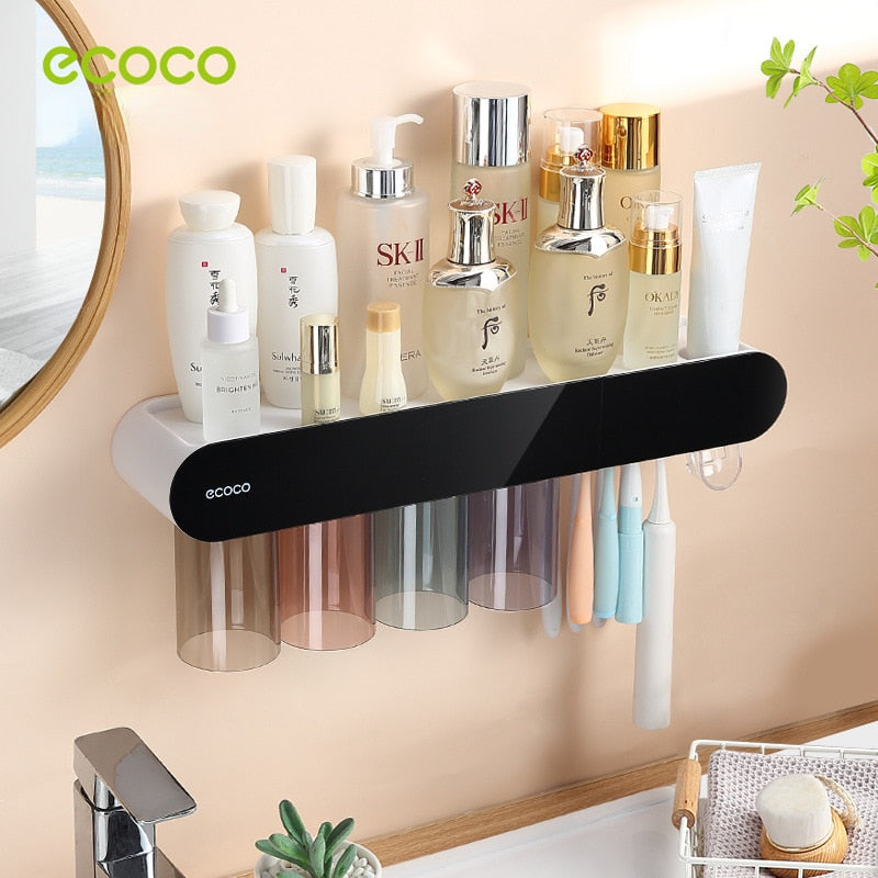 Multi-purpose floating bathroom shelf